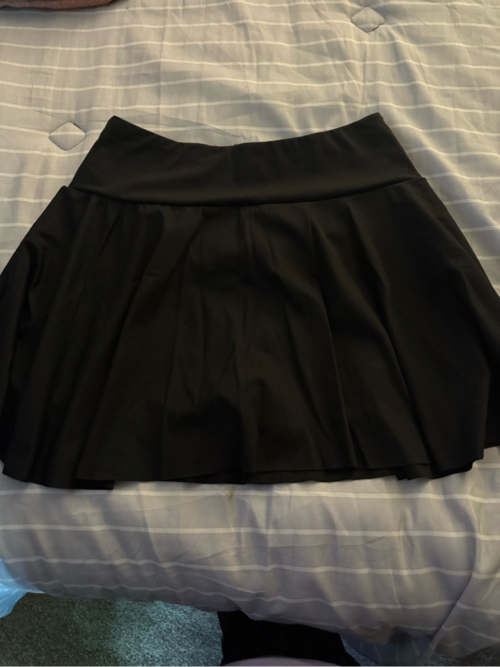 Women's Black Pleated Skater Skirt with shorts